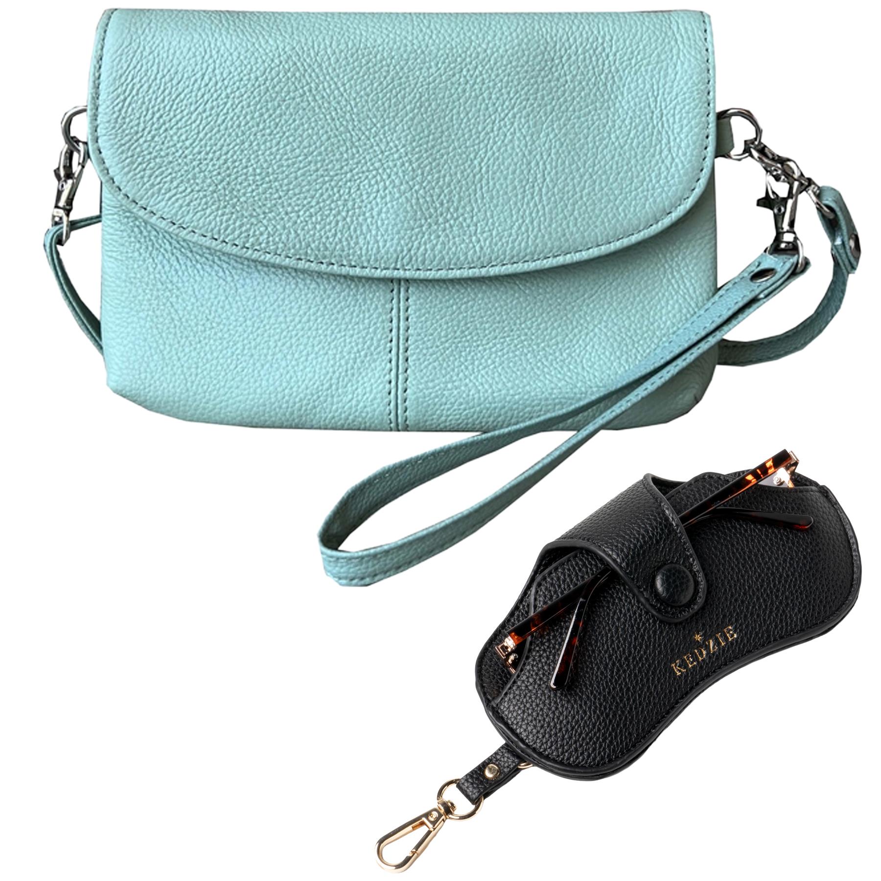 Crossbody Clutch (Green) with Eyeglass Case