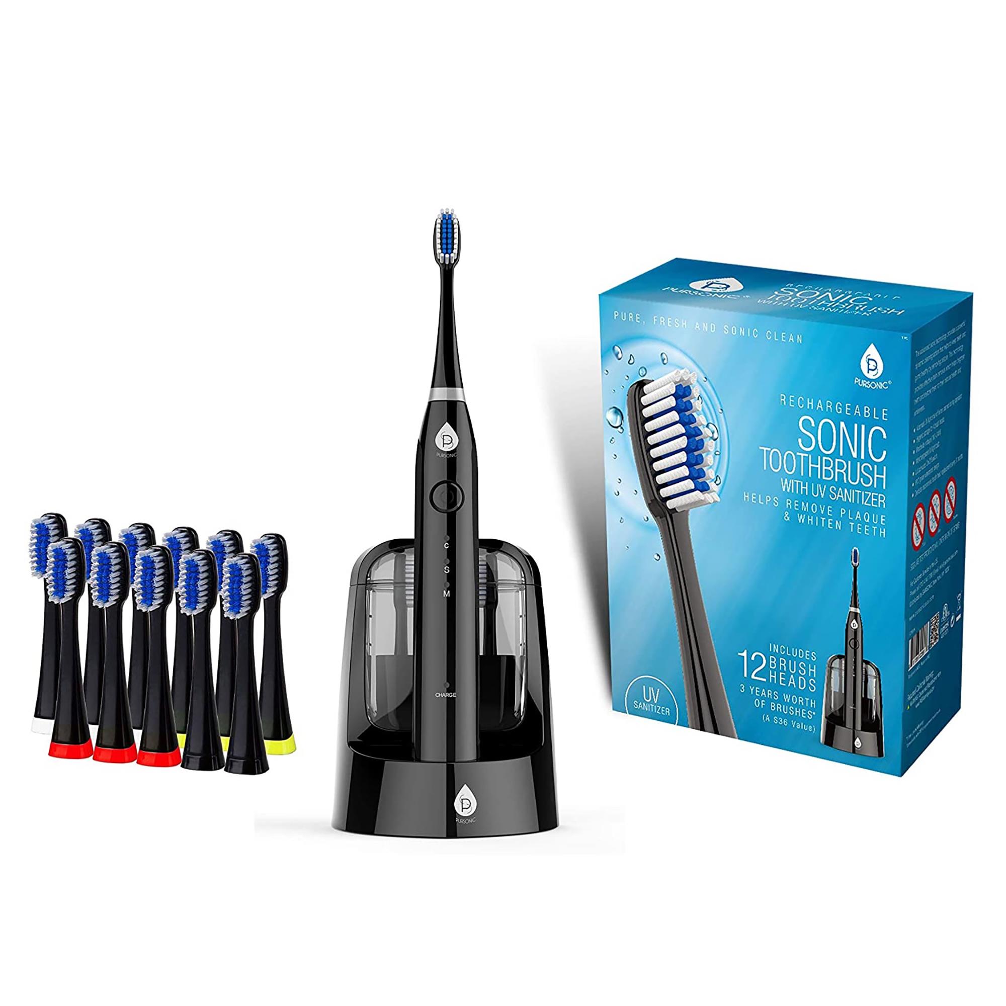 Sonic Smart Series Rechargeable Toothbrush with UV Sanitizing Function - Black