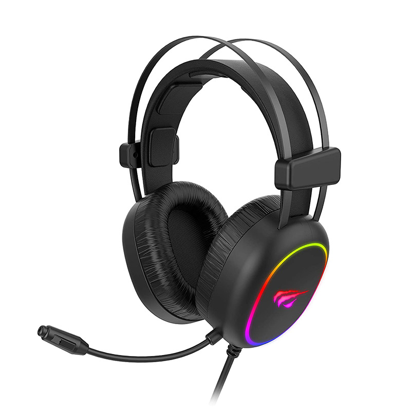 Havit H2016D 3.5mm Jack+USB power 50mm drive Stereo Surround Sound Gaming Headset with LED light and HD Mic_Black