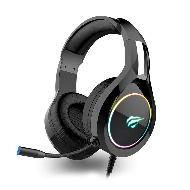 Havit H2232D RGB LED Lighting 3.5mm Jack + USB powered 50mm Drive Gaming Headset_Black