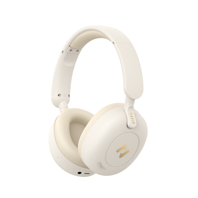 Havit H655BT PRO Hybrid Active Noise Cancellation, Hi-Res Audio Wireless Bluetooth V5.3 Headphone (Option for beige and Black color)