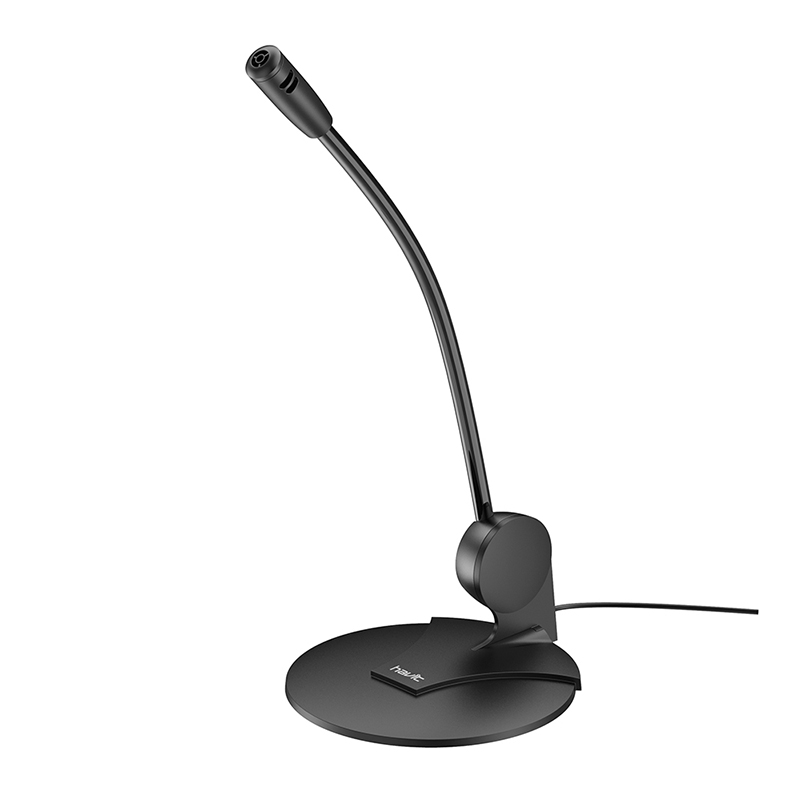 Havit H207D 3.5mm Wired Goose Neck, Multi-Angle Conference Microphone for Computer_Black