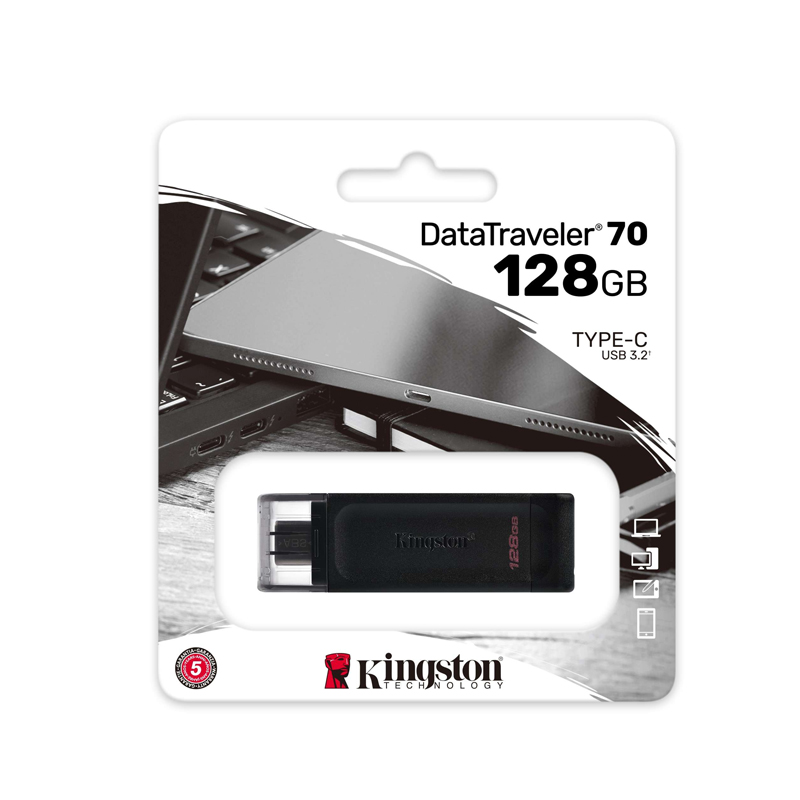 Kingston DT70 DataTraveler 70 Portable and Lightweight USB-C Flash Drive with USB 3.2 Option 64GB,128GB,256GB