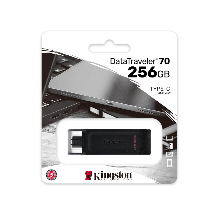 Kingston DT70 DataTraveler 70 Portable and Lightweight USB-C Flash Drive with USB 3.2 Option 64GB,128GB,256GB
