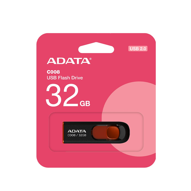 ADATA AC008 USB 2.0 Retractable Capless Flash Drive Option for 16GB and 32GB