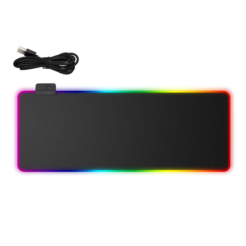 RGB LED light Gaming Mouse Pad Large 800x300x4mm, Oversized Glowing Led Extended Mousepad, Non-Slip Rubber Keyboard Pad Mat