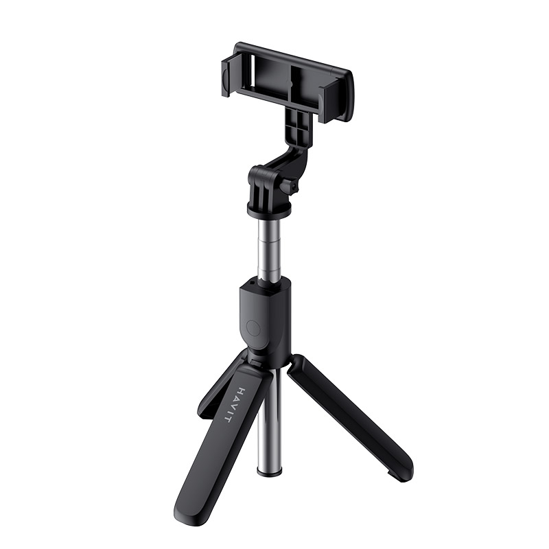 Havit ST7033 Bluetooth Tripod Selfie Stick, 360 degree Rotation, Stretchable With Removable Controller_Black