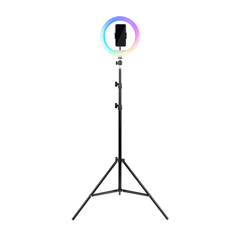 Havit 10-inch RGB LED Selfie Ring Light with extendable tripod stand & Flexible Phone Holder for Live Stream & photographing