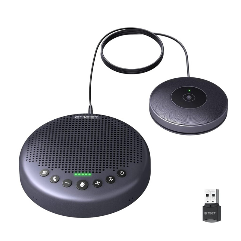 EMEET OfficeCore Luna Plus Kit Conference Speaker and Microphone with 8+1 Mics, 360° Voice Pickup, Noise Reduce, Bluetooth/USB/Dongle Speakerphone Meeting Kit