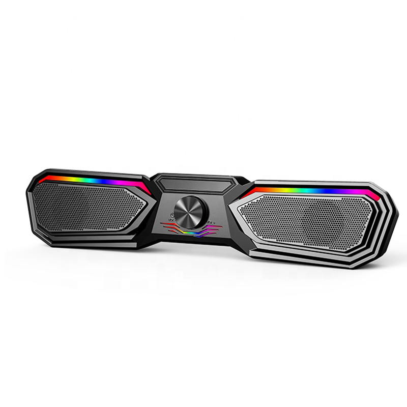 Havit SK750BT 10W Multimedia RGB Color Light, Wireless Bluetooth V5.0 + 3.5mm Aux, USB powered Speaker for Computer, Mobile and TV_Black