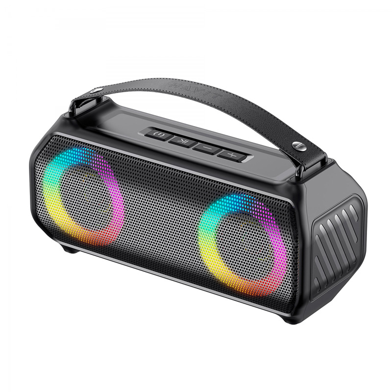 Havit SK888BT Portable Handheld Strong Base Wireless Bluetooth V5.3 Color RGB Light, IPX5 Waterproof Outdoor Subwoofer Sound Box Speaker_Black