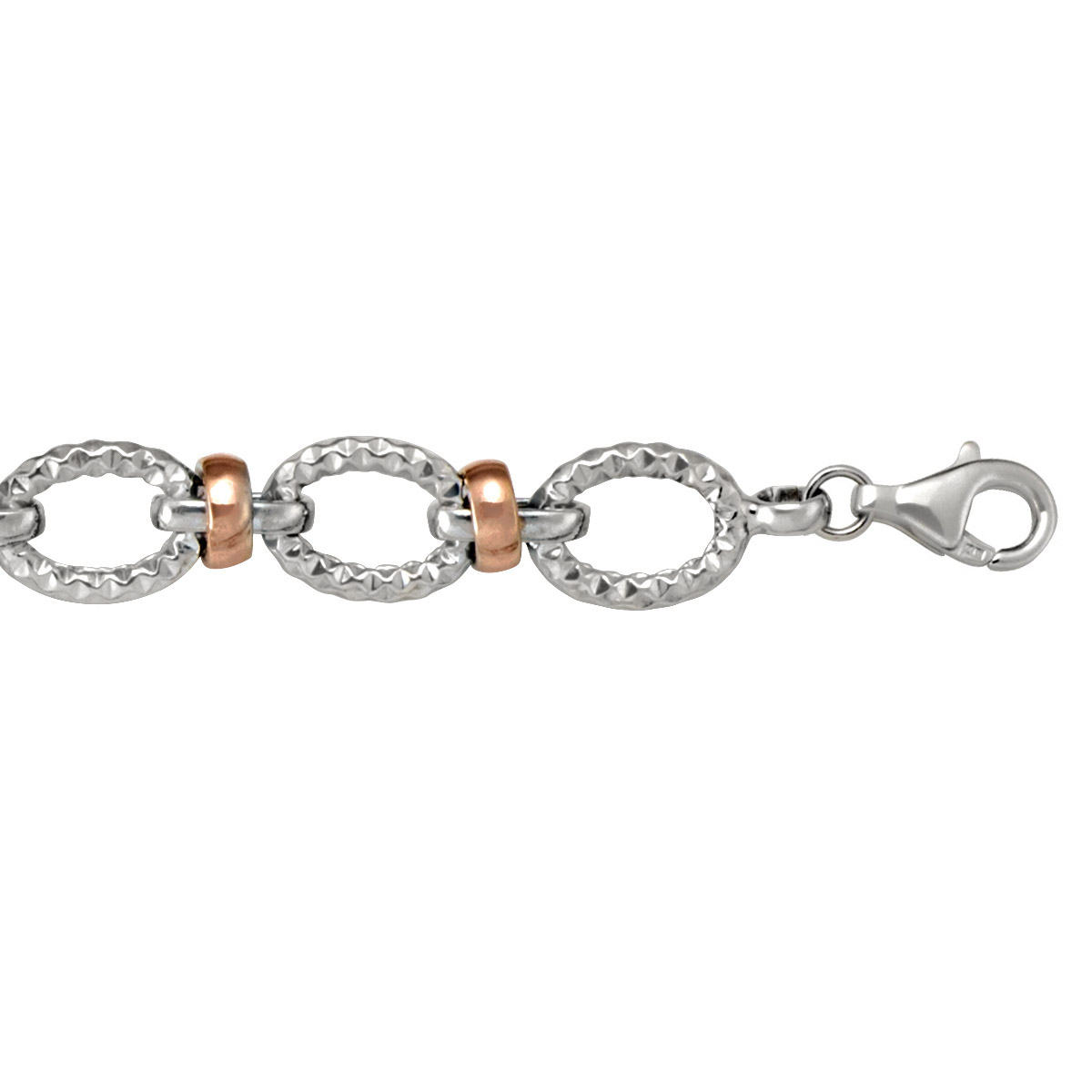 Pink And White Gold Hollow Link - 10K