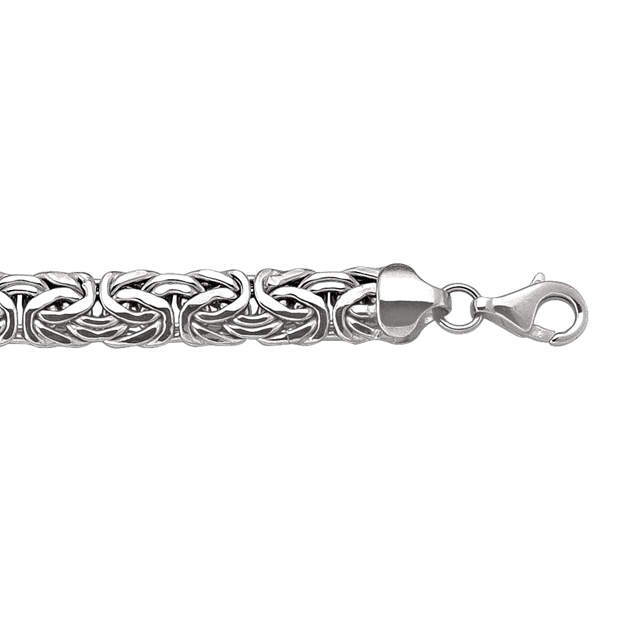 White Gold Hollow Flat Byzantine Link - 10K - 10k - 7.5"