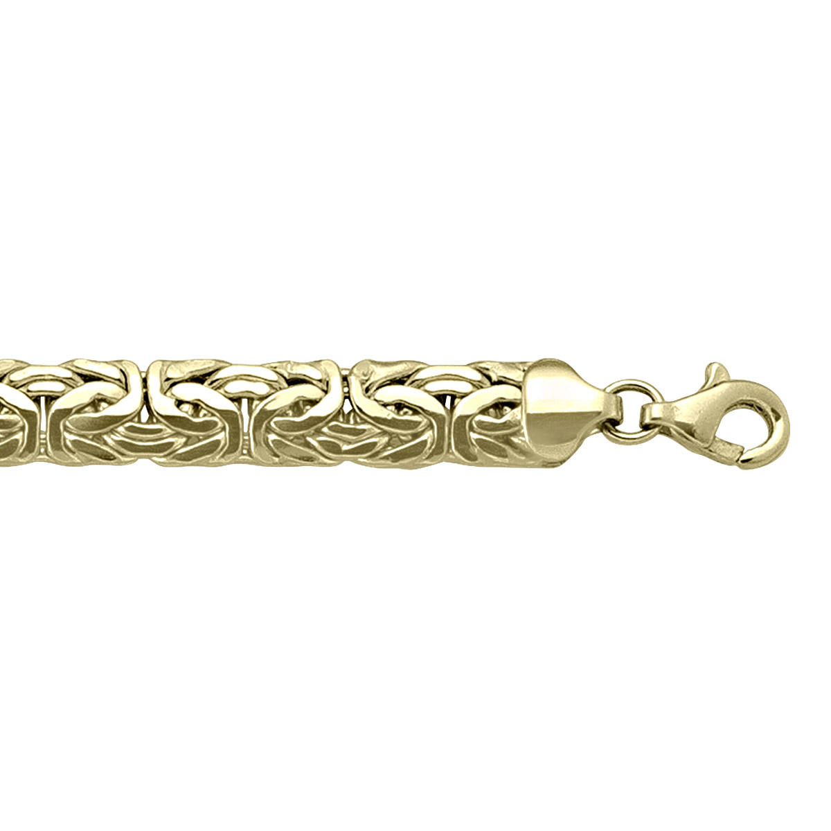 Yellow Gold Hollow Flat Byzantine Link - 10K - 10k - 7.5"