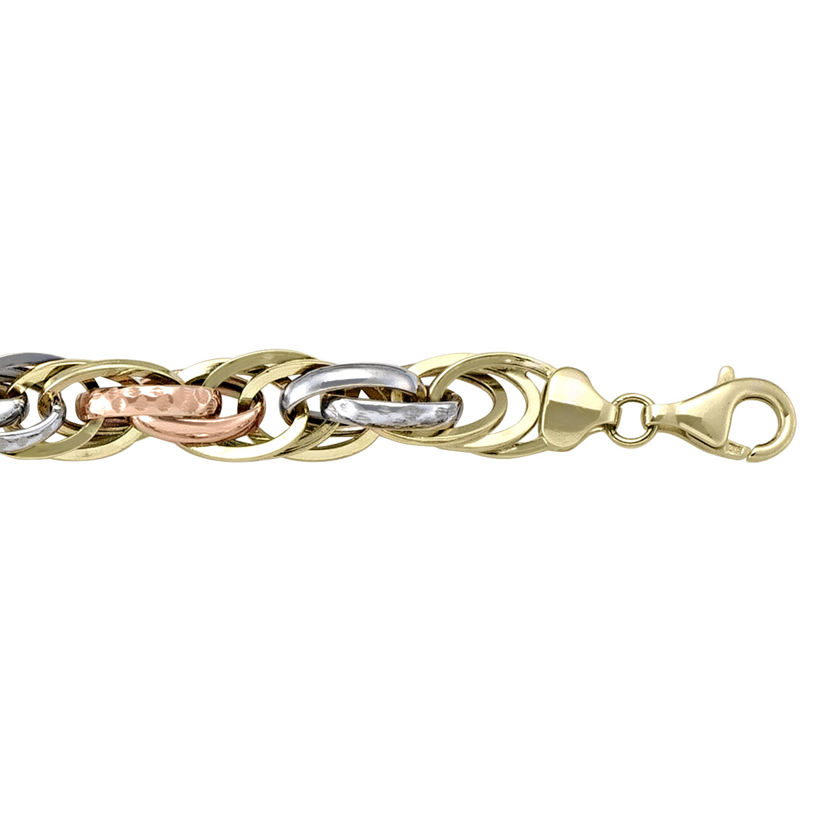 Tri Colour Hollow Fancy Link Bracelet