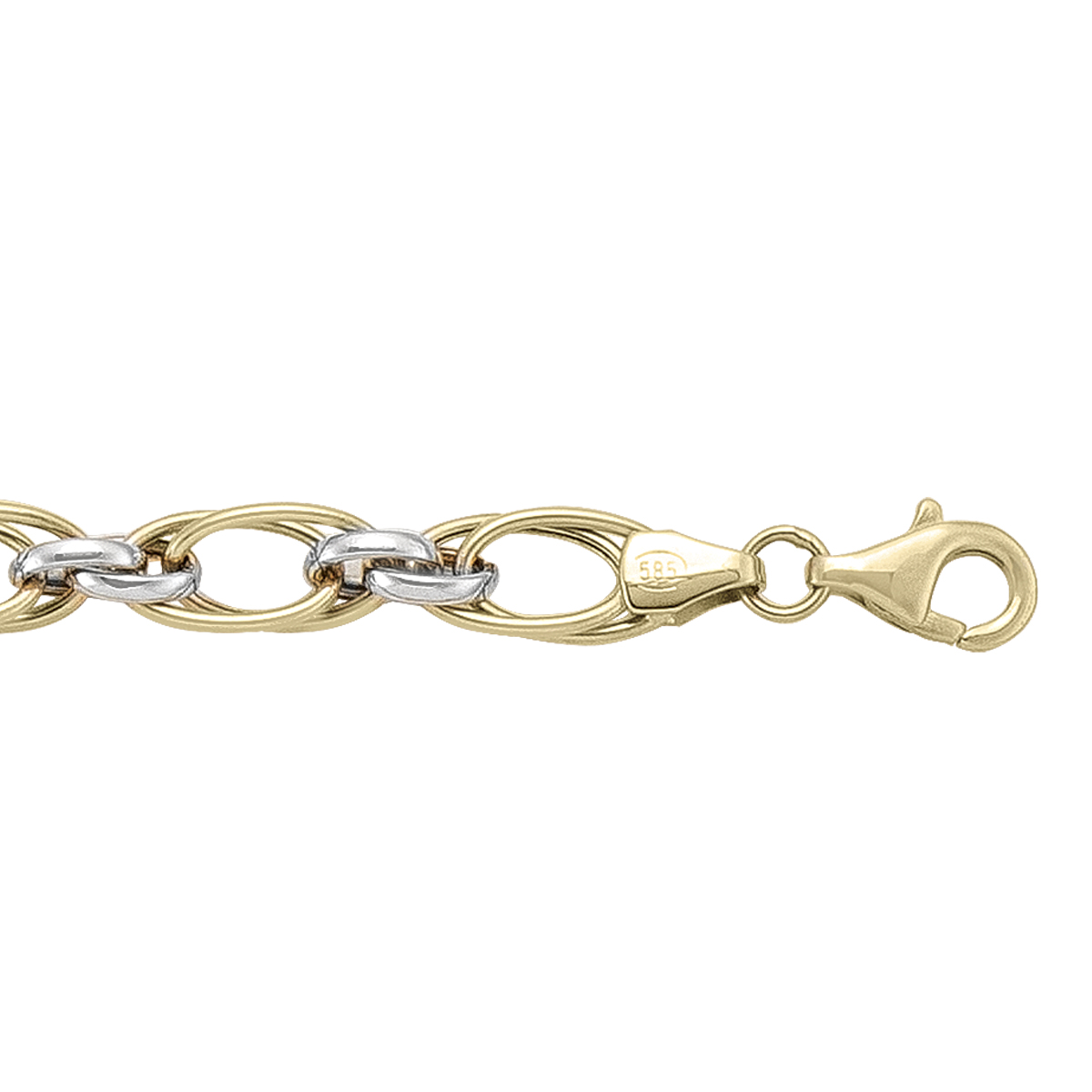 Two Tone Hollow Fancy Link Bracelet