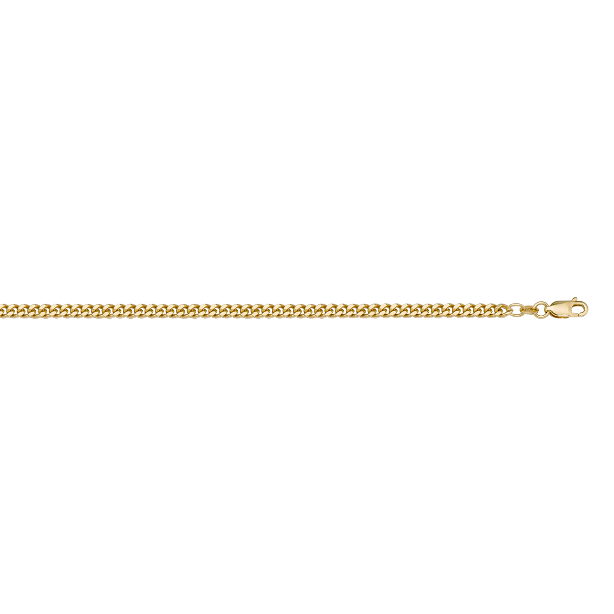 Yellow Gold Lightly Plated Solid Curb Link - 10K - 10k - 16"