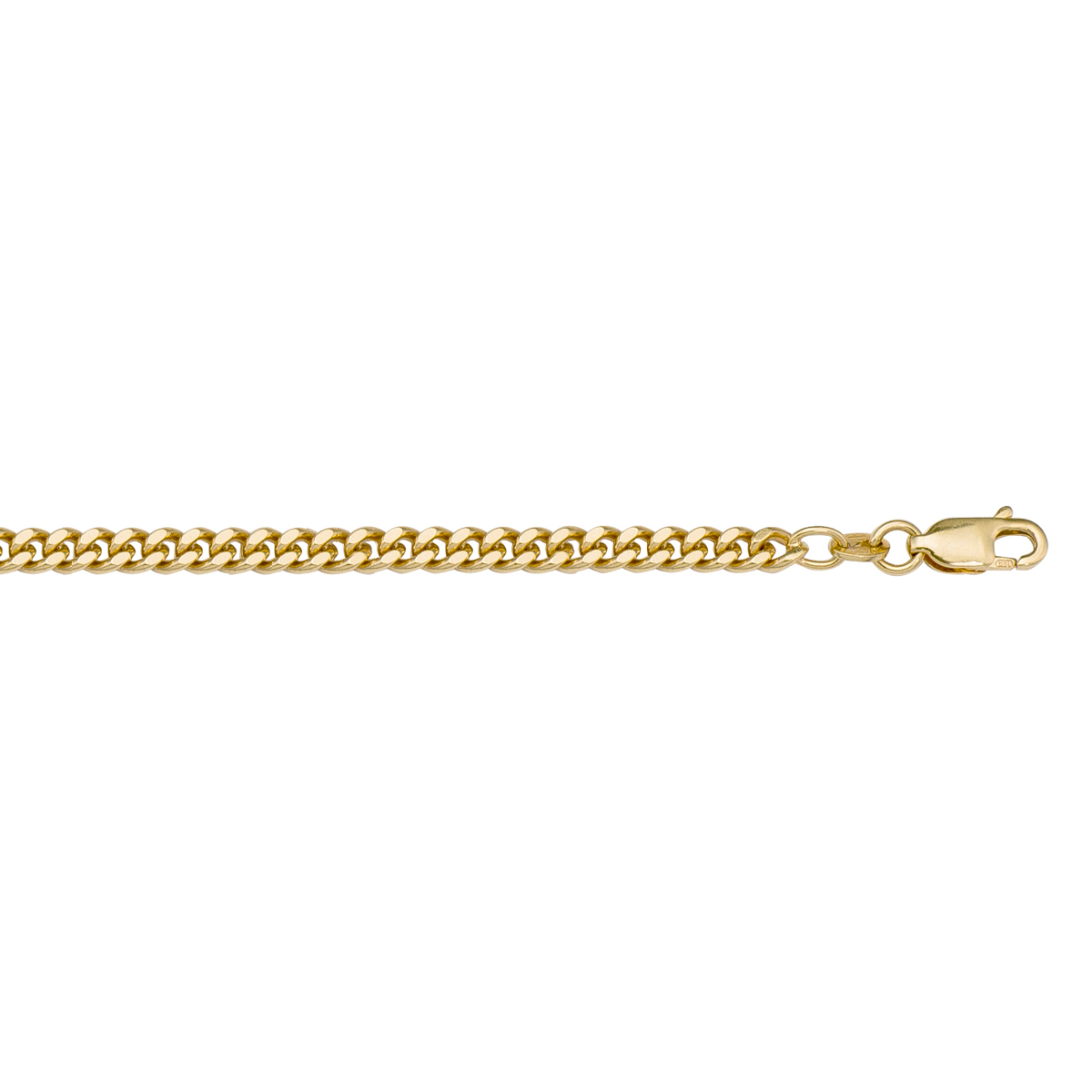 Yellow Gold Lightly Plated Solid Curb Link - 10K - 10k - 18"