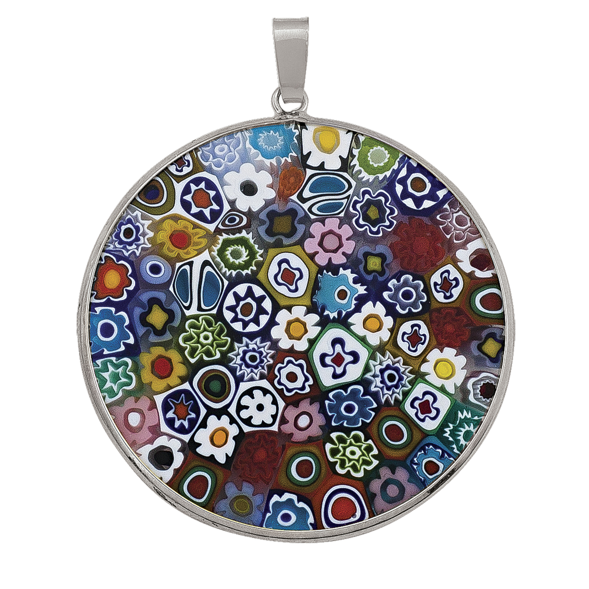 Sterling Silver Murano Glass Pendant (Varying Patterns)