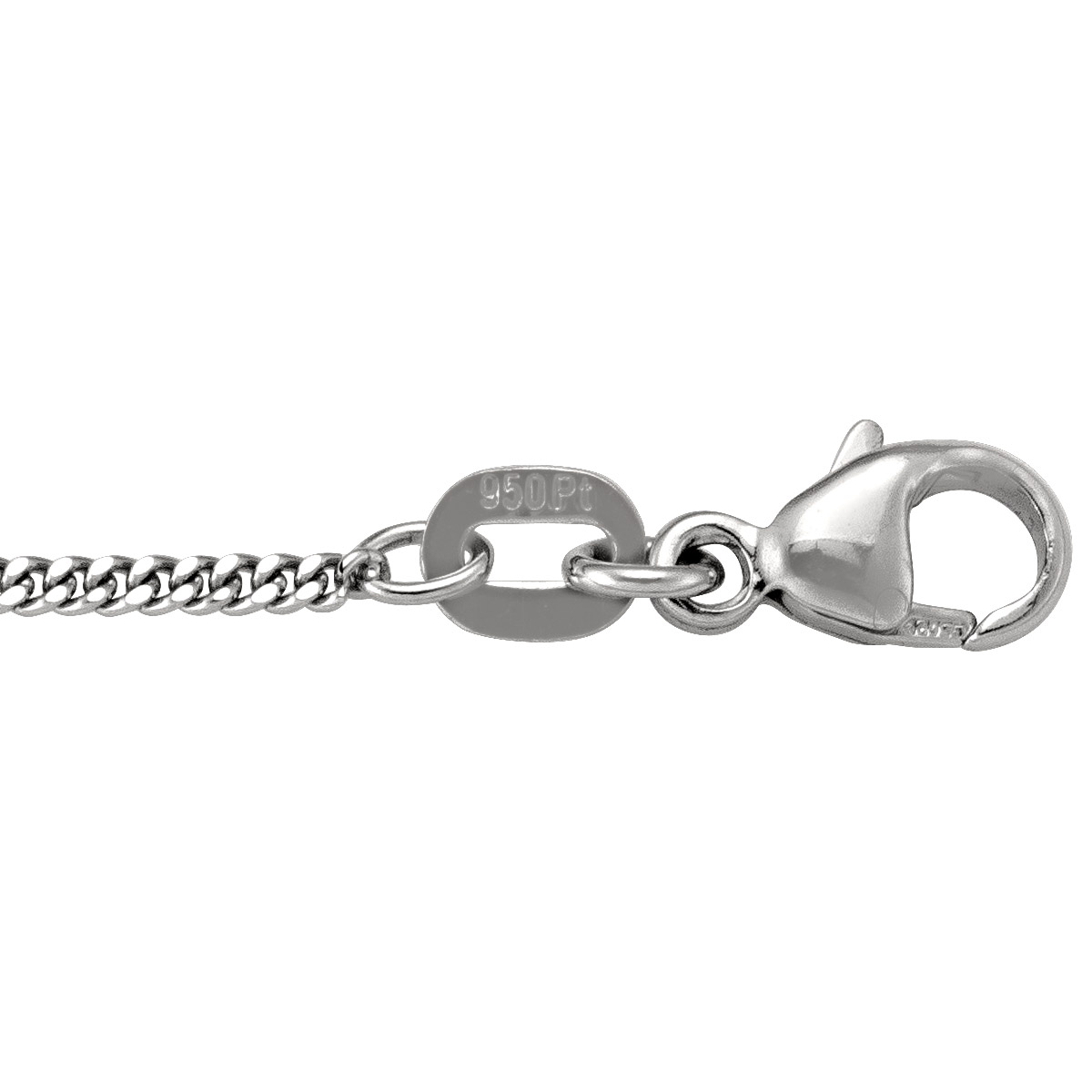 Platinum Solid Curb Link - PT - Platinum - 18"