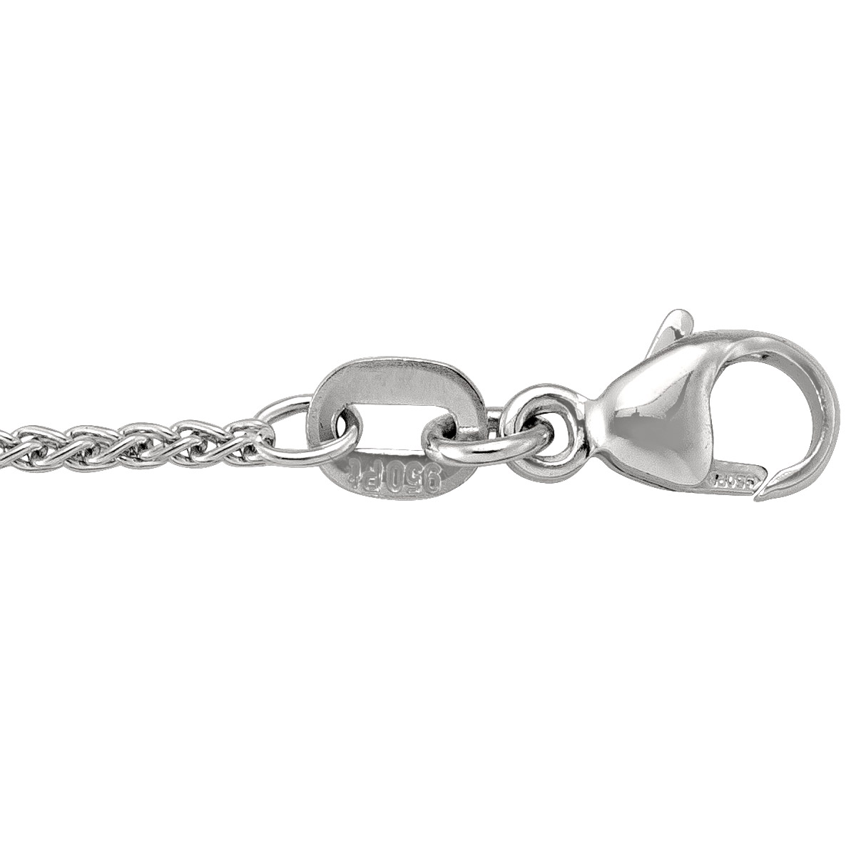Platinum Solid Wheat Link - PT - Platinum - 18"