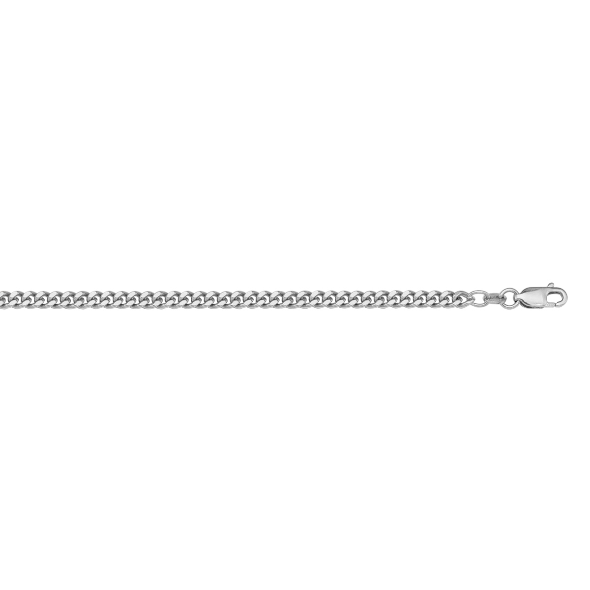 White Gold Solid Curb Link - 10K - 10k - 18"