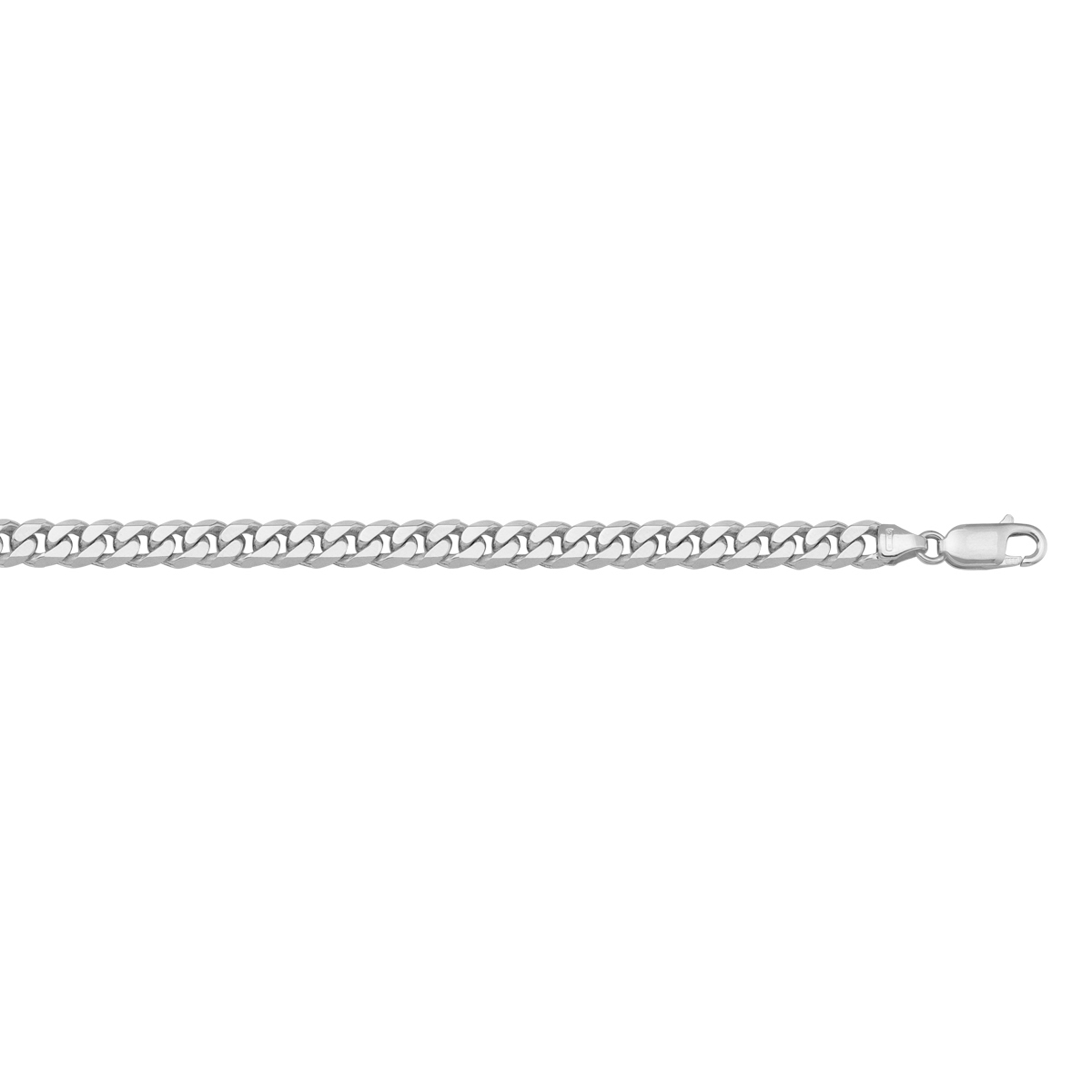White Gold Solid Flat Beveled Link - 14K