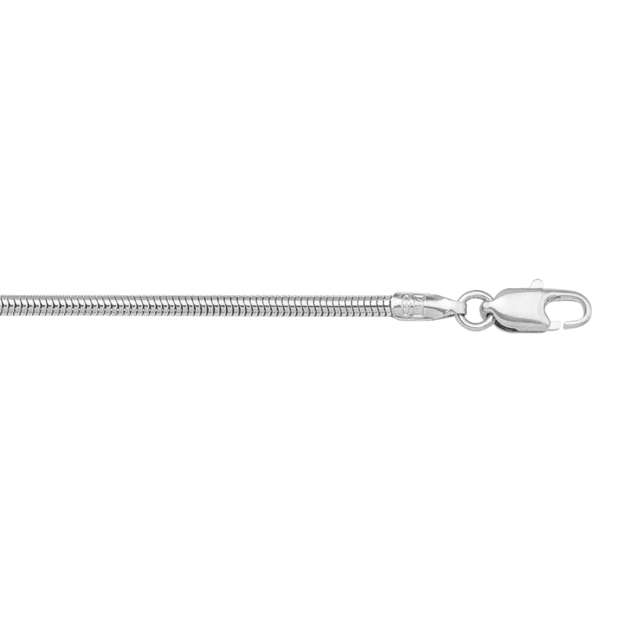 White Gold Round Snake Link - 18K - 18k - 22"