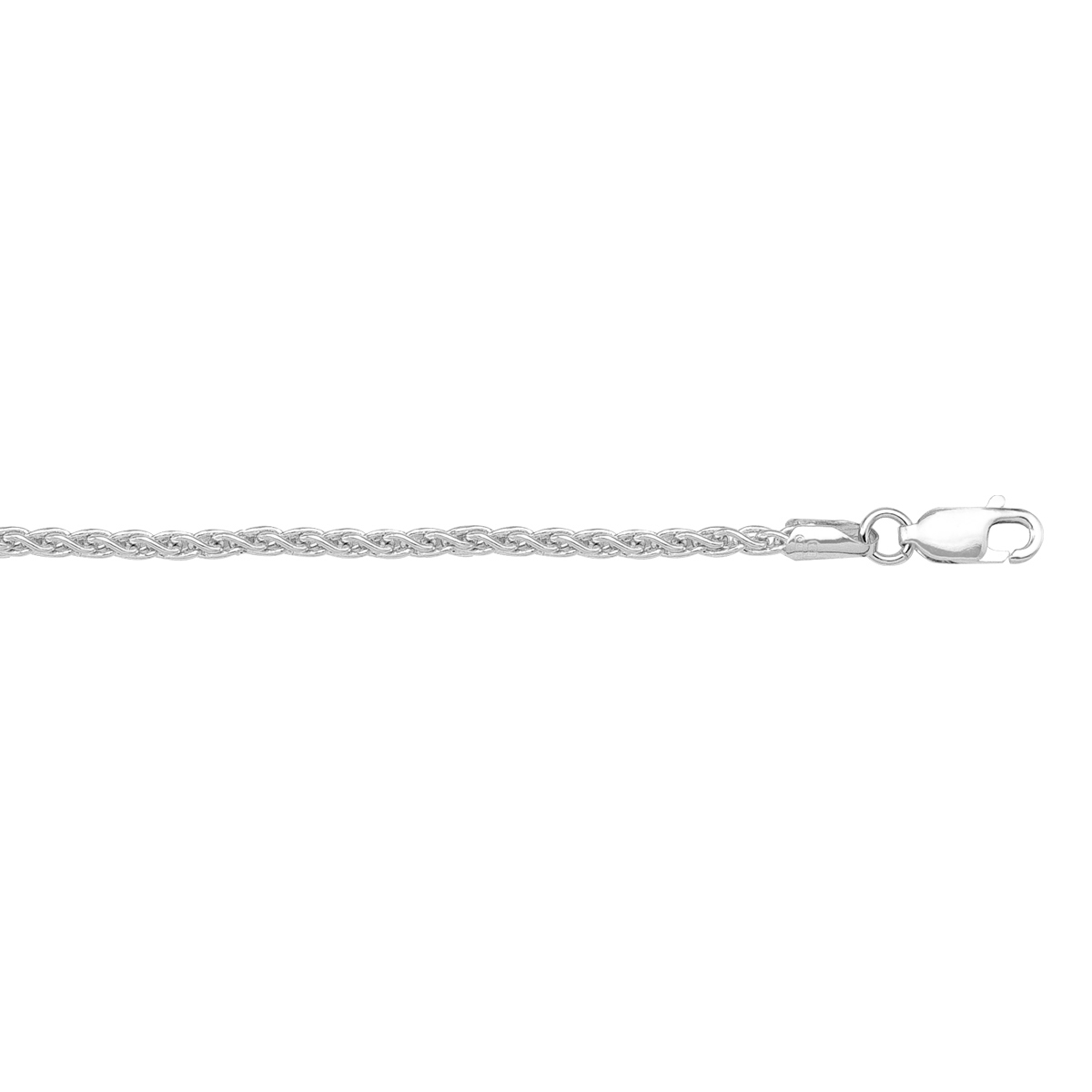 White Gold Solid Round Wheat Link - 10K - 10k - 20"
