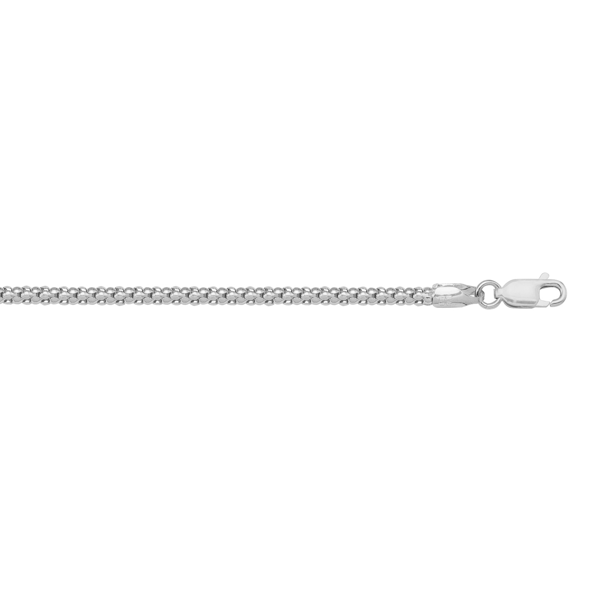 White Gold Hollow Popcorn Link - 18K - 18k - 18"