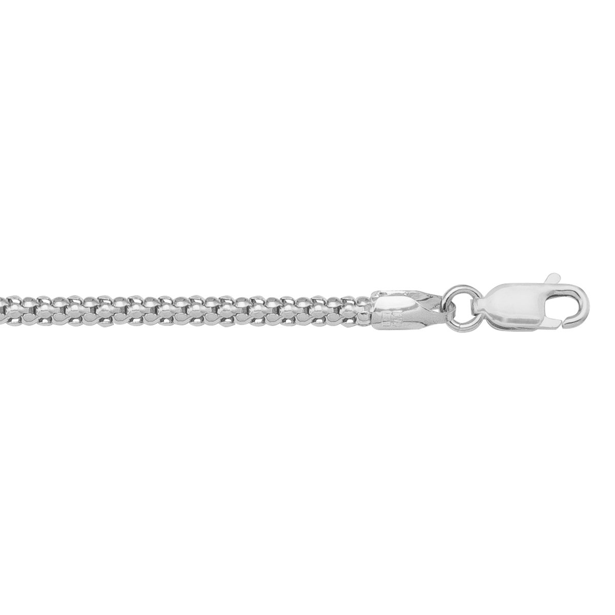 White Gold Hollow Popcorn Link - 14K - 14k - 16"