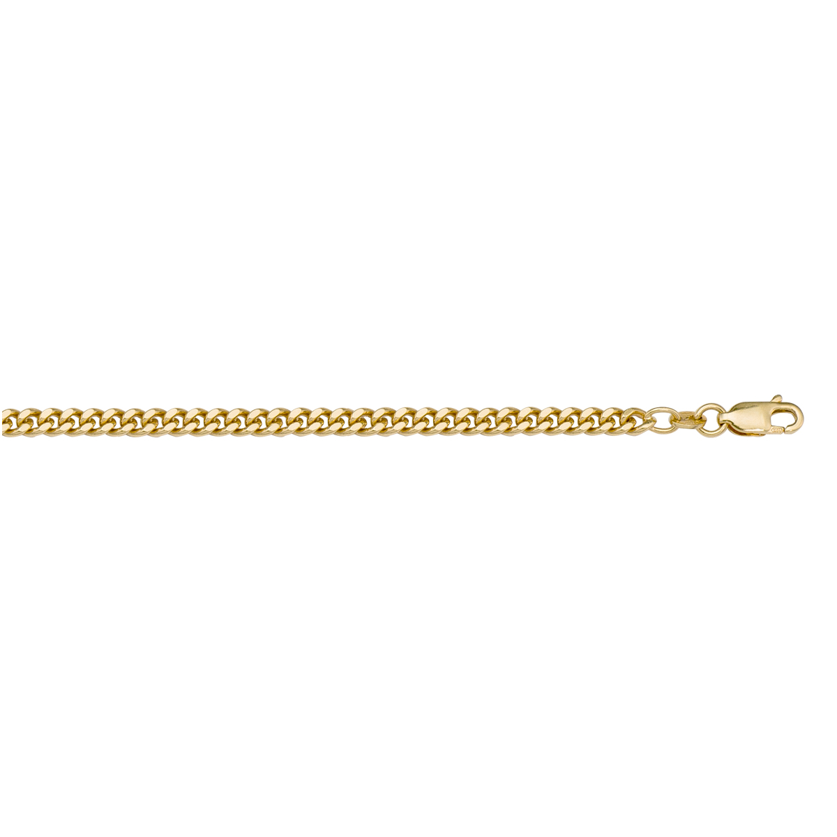Yellow Gold Solid Curb Link - 10K - 10k - 16"