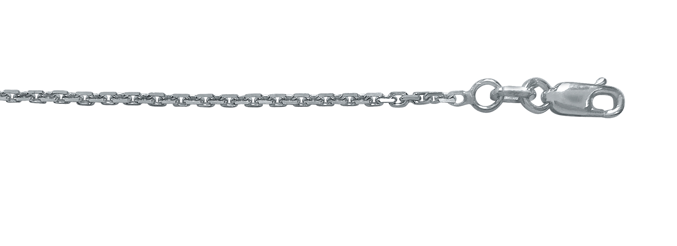 N1045 White Gold Oval Cable Link - 14K - 14k - White - 18"