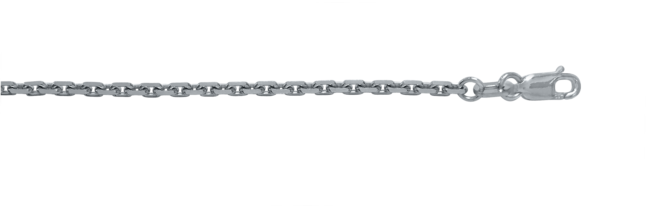 N1046 White Gold Oval Cable Link - 10K - 10k - White - 16"