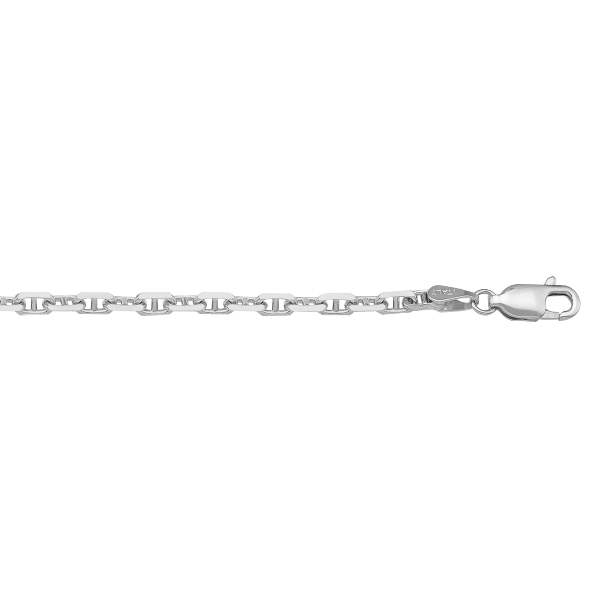 White Gold Solid Anchor Link - 18K