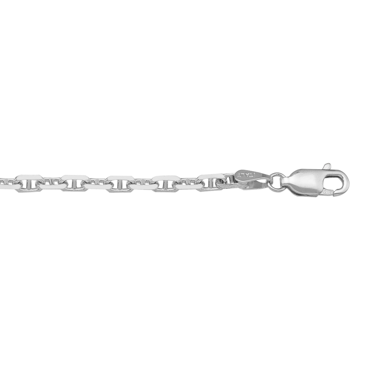 White Gold Solid Anchor Link - 18K