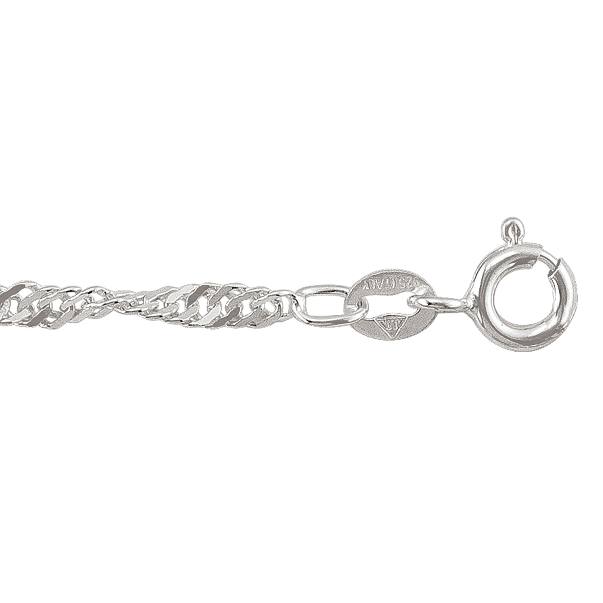 Silver Solid Singapore Link - SS - Silver - 24"