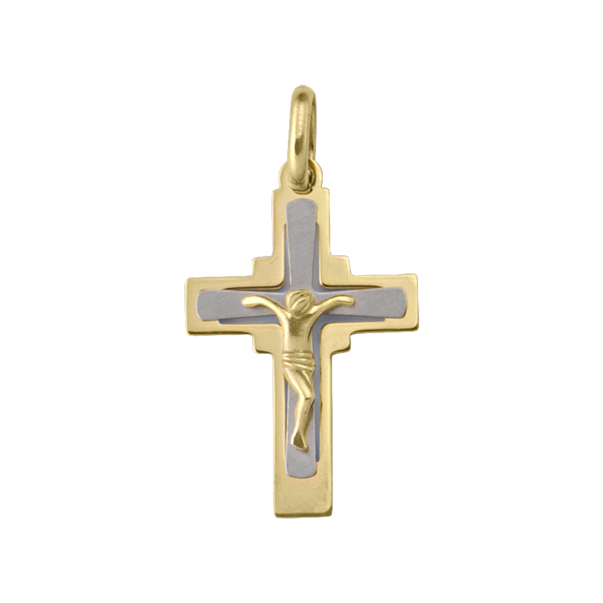 Yellow And White Gold Crucifix