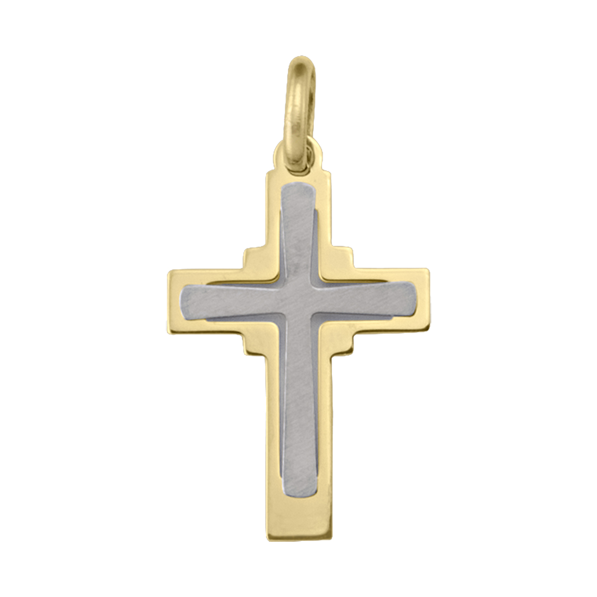 Yellow And White Gold Cross