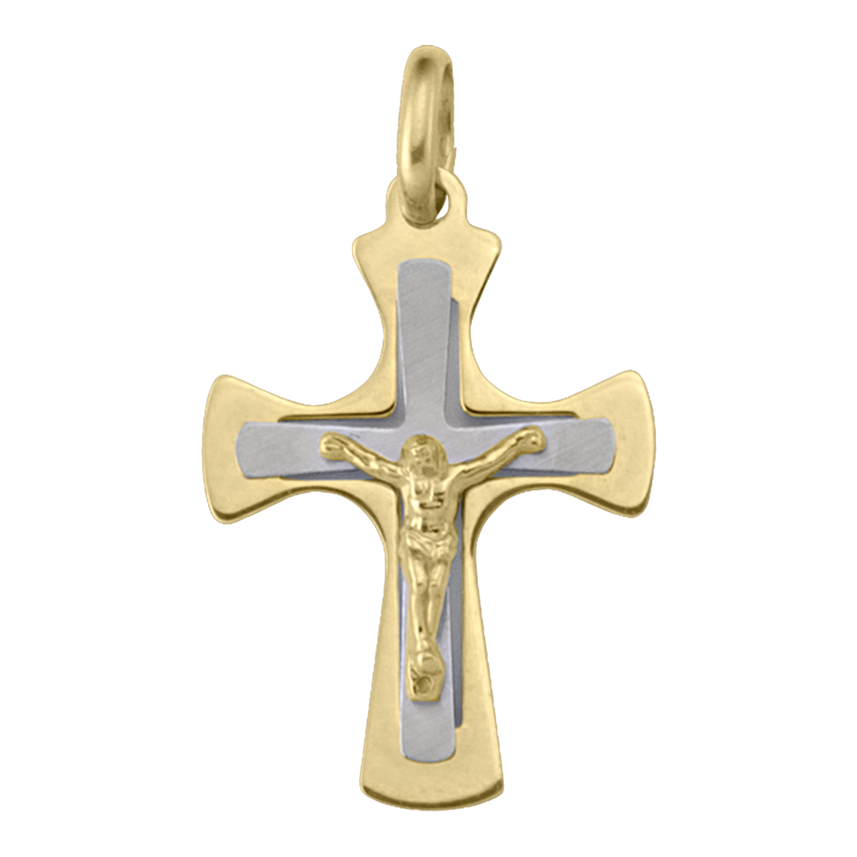 Yellow And White Gold Crucifix