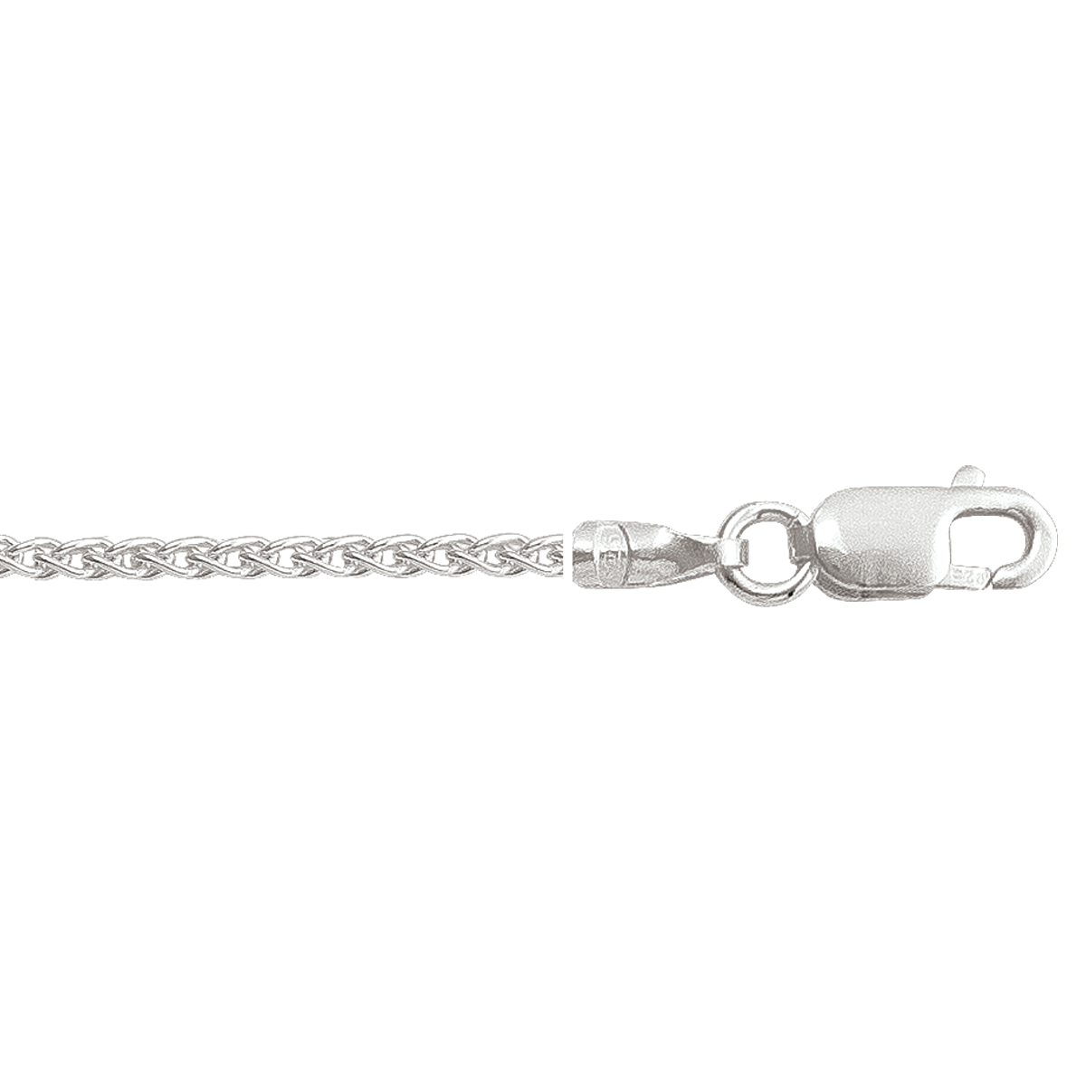 Silver Solid Round Wheat Link - SS