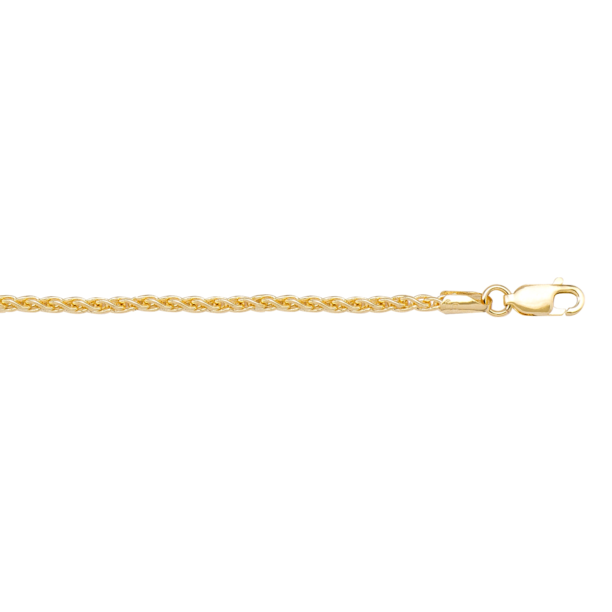 Yellow Gold Solid Round Wheat Link - 10K - 10k - 16"