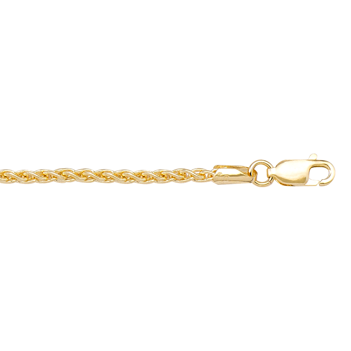 Yellow Gold Solid Round Wheat Link - 10K - 10k - 16"