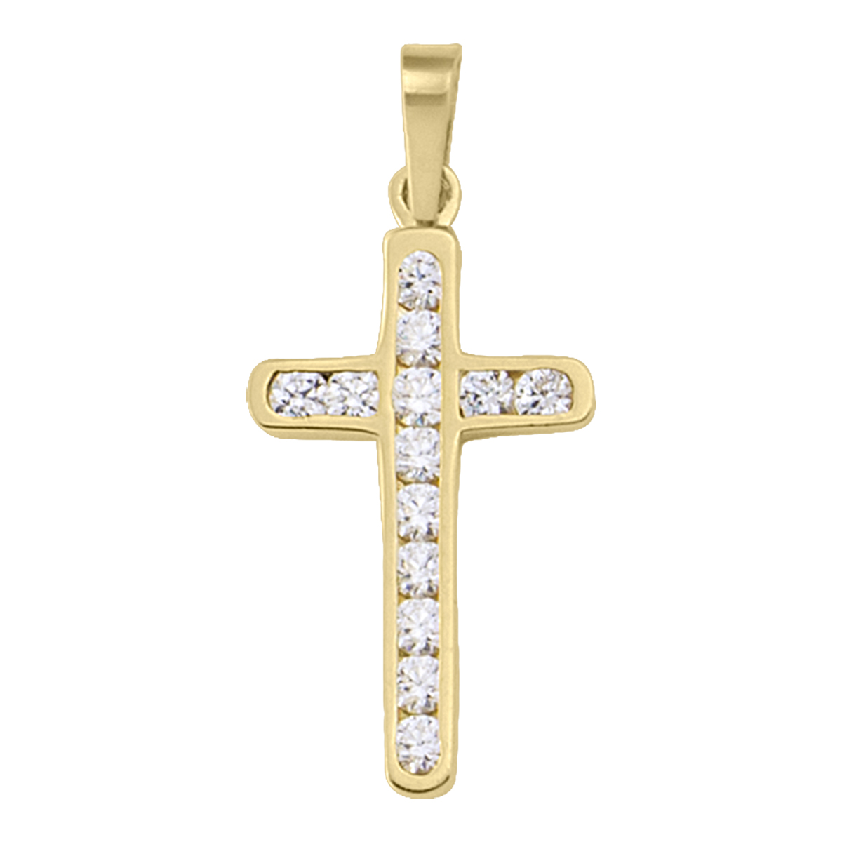Yellow Gold C.Z. Gold Cross