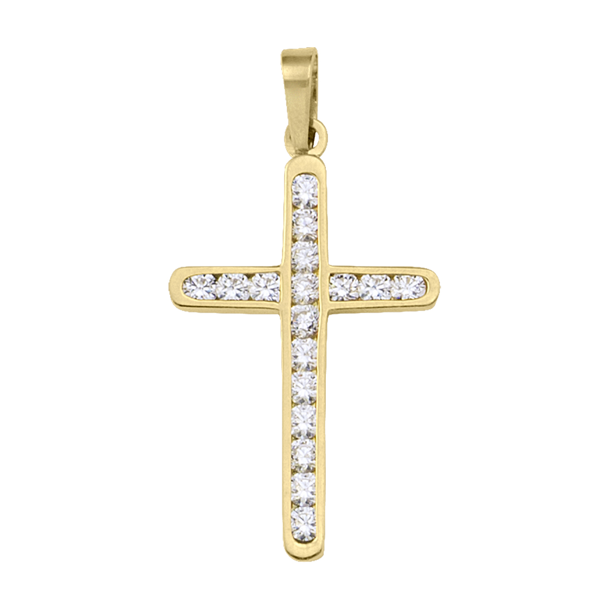 Yellow Gold C.Z. Gold Cross