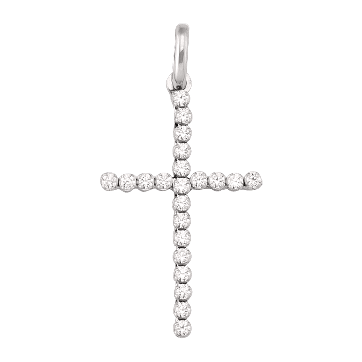 White Gold C.Z. Cross