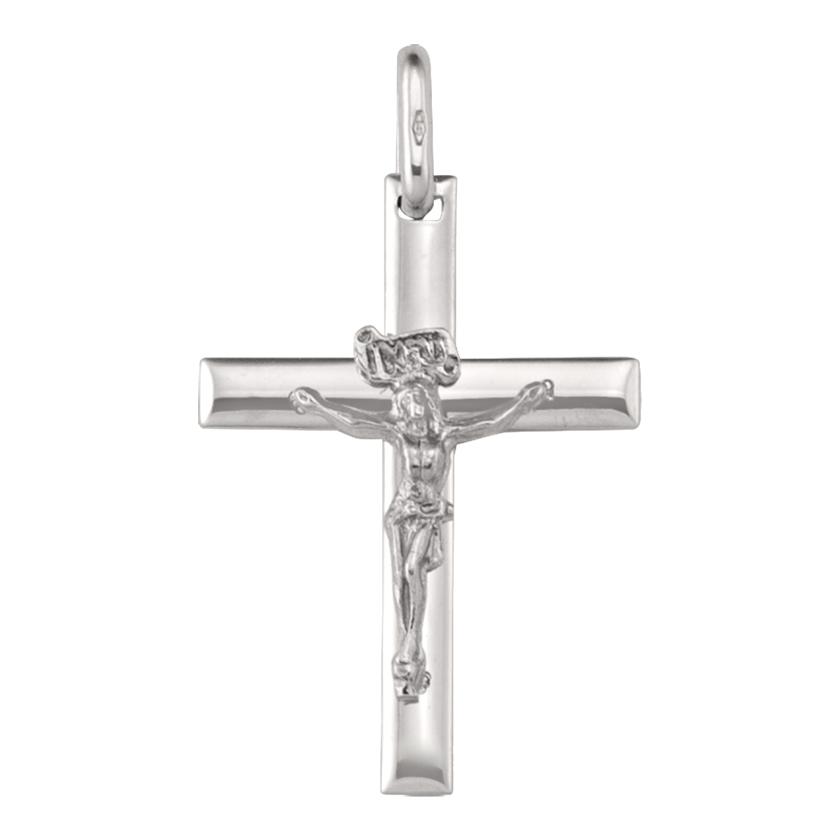 White Gold Crucifix - 14K