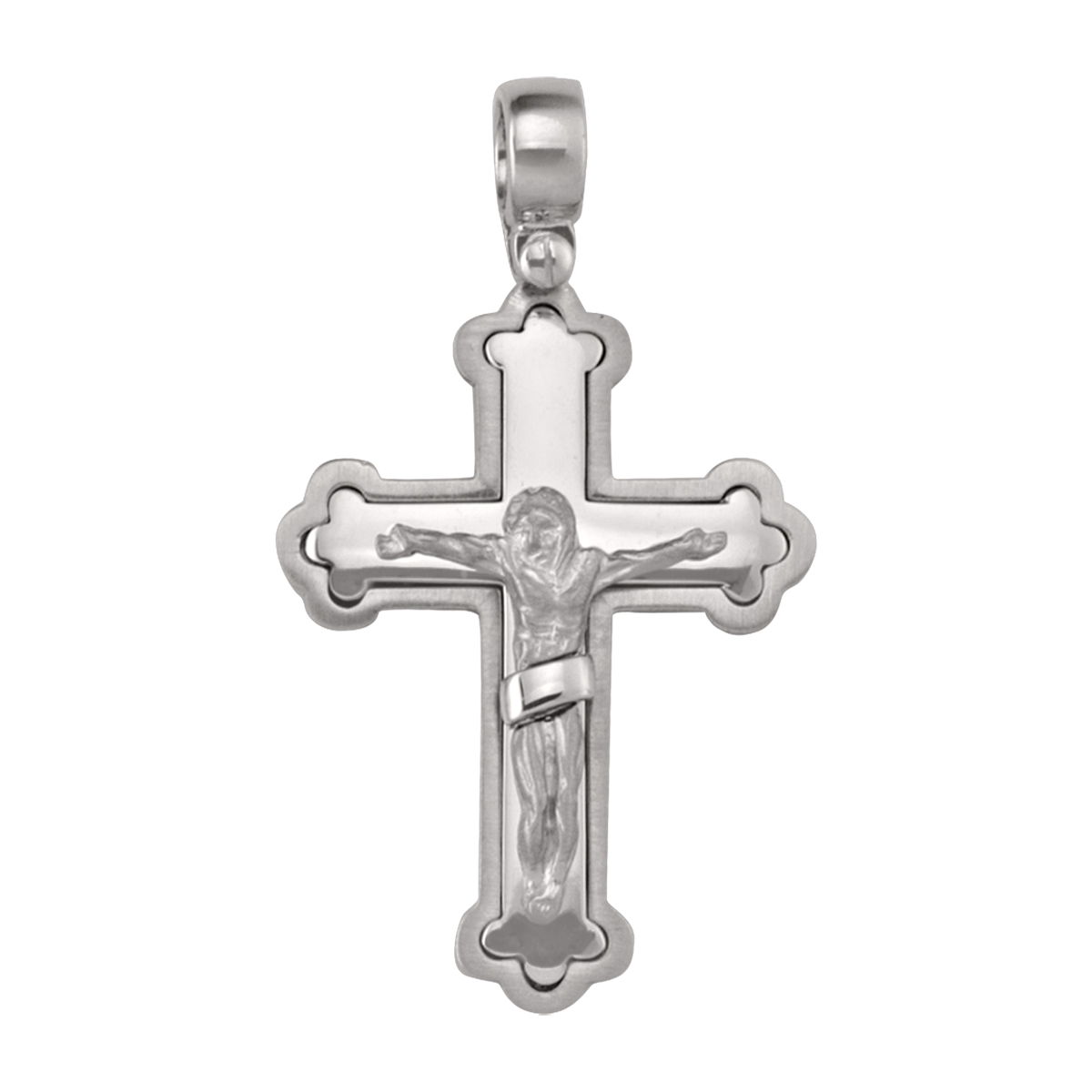 White Gold Crucifix - 14K