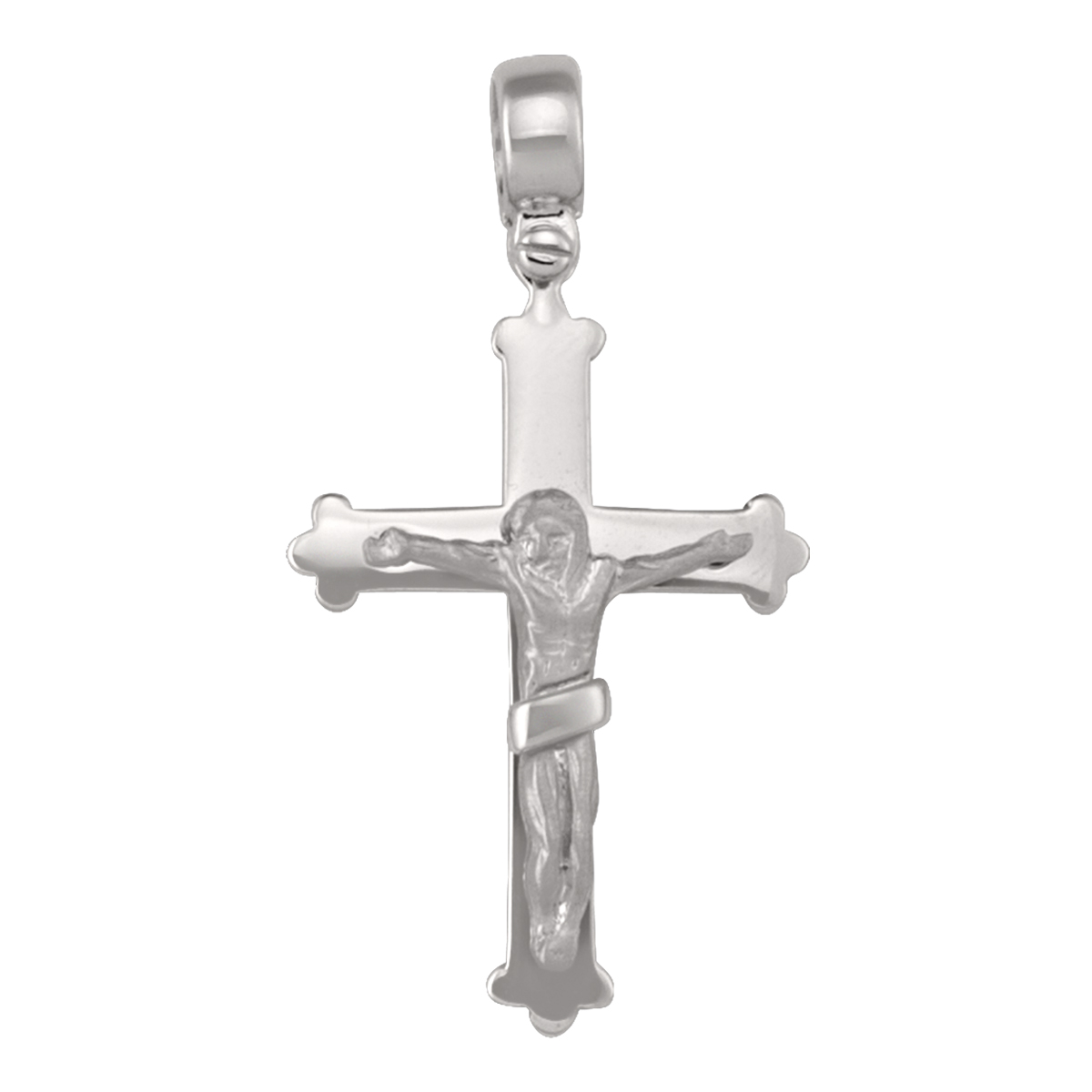 White Gold Crucifix - 14K