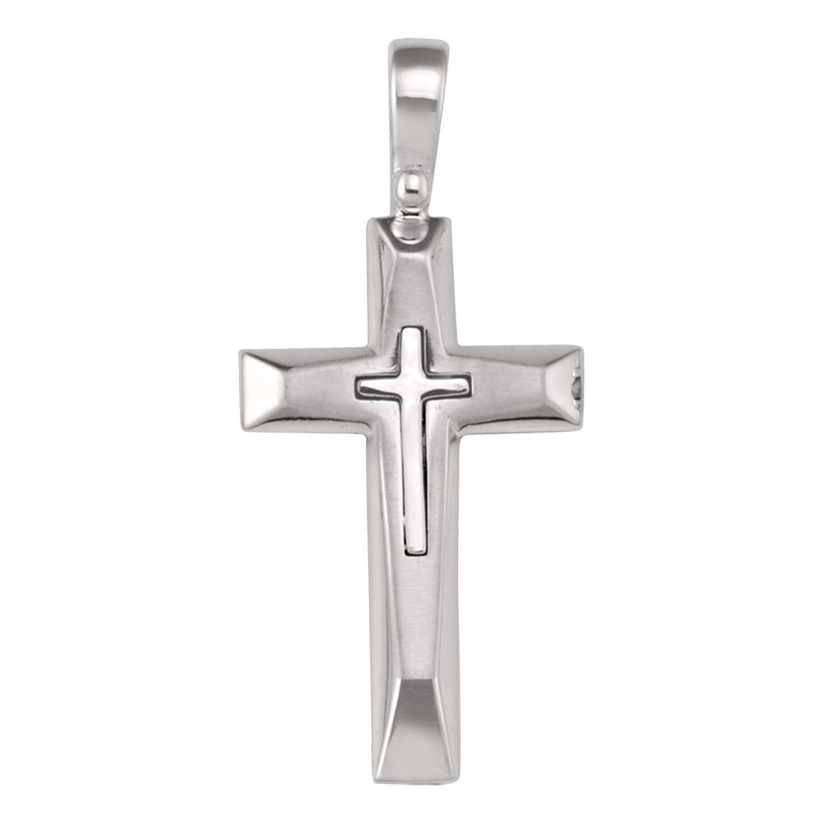 White Gold Cross - 14K